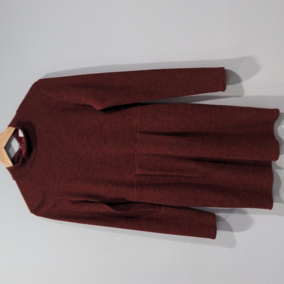 Everly Dresses & Skirts - Everly Women's Maroon Long Sleeve Mock Neck Back Zip A-Line Sweater Dress Size M